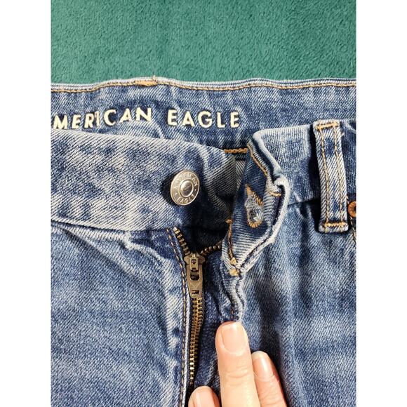 American Eagle Jeans Size 18 Womens Blue Stretch Pants Mid Rise Curvy Mom - Picture 6 of 14